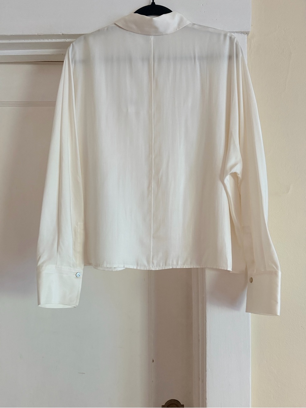 Vince Cream Button-Down Silk Blouse - Picture 2 of 5